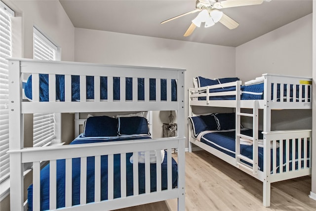 23313 San Luis Pass Rd, Galveston, TX 77554 - bedroom featuring wood finished floors and ceiling fan