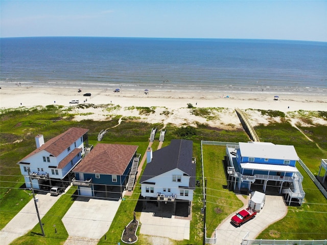23313 San Luis Pass Rd, Galveston, TX 77554 - drone / aerial view of waterfront with a beach