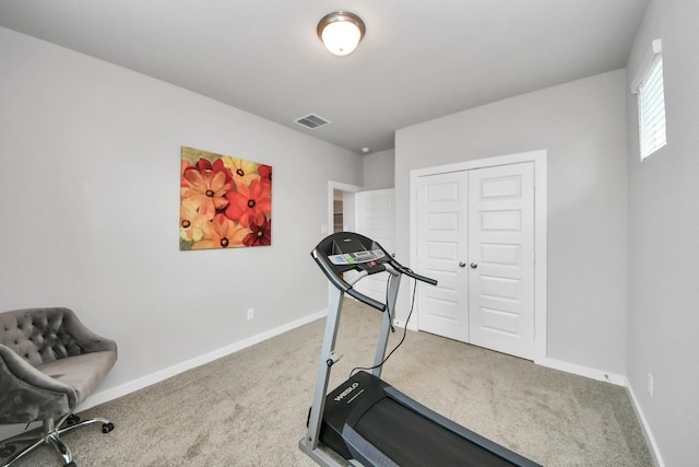 10053 Cloud Mist Dr, Houston, TX 77080 - exercise area featuring carpet flooring and baseboards