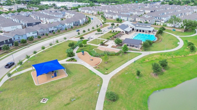 10053 Cloud Mist Dr, Houston, TX 77080 - aerial perspective of suburban area with a pool area