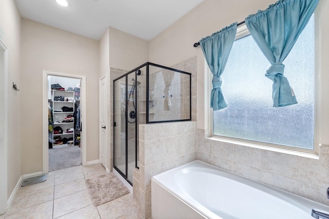 8014 Grove Sky Ct, Richmond, TX 77407 - full bath with a bath, healthy amount of natural light, and a stall shower