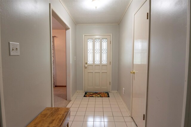 5150 Sandy Creek Ln, Brenham, TX 77833 - doorway featuring light tile patterned flooring, baseboards, and ornamental molding