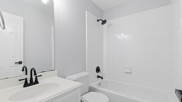10811 Waterfern Ct, Houston, TX 77064 - bathroom featuring toilet, vanity, and shower / bath combination