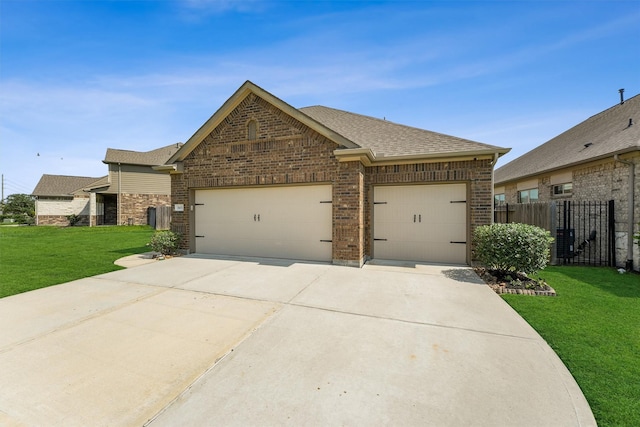 3651 Lake Bend Shore Dr, Spring, TX 77386 - view of front of property featuring an attached garage, concrete driveway, brick siding, and roof with shingles