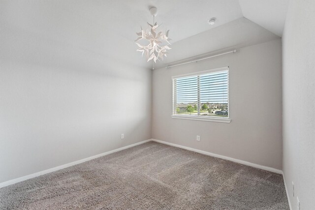 3651 Lake Bend Shore Dr, Spring, TX 77386 - carpeted spare room featuring a chandelier, baseboards, and a smoke detector