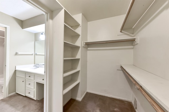 402 E Lambuth Ln, Deer Park, TX 77536 - spacious closet with dark colored carpet and a sink