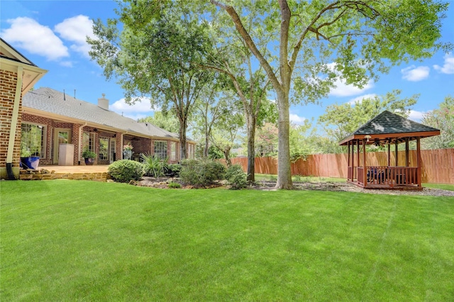 13502 Winter Creek Ct, Houston, TX 77077 - view of yard with a gazebo and a patio