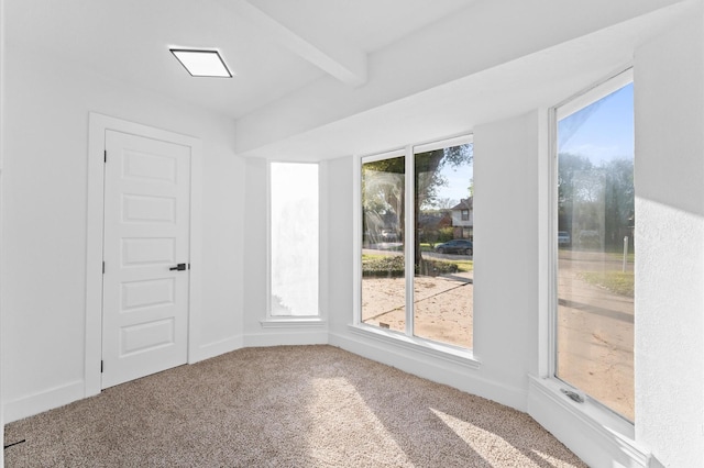 5507 Council Grove Ln, Houston, TX 77088 - carpeted empty room featuring beamed ceiling