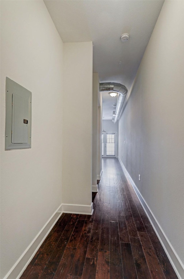 1011 Studemont St Unit 304, Houston, TX 77007 - hallway featuring electric panel, hardwood / wood-style flooring, and baseboards