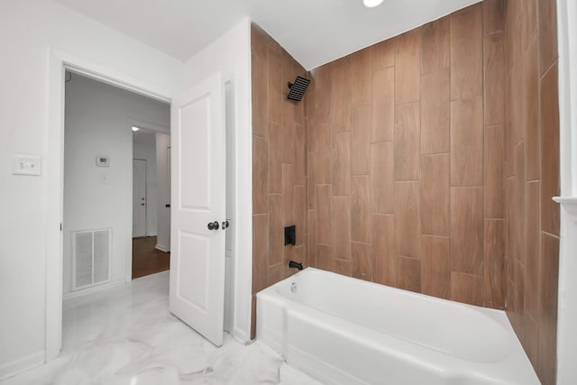 5419 N Crooked Creek Dr, Houston, TX 77017 - bathroom featuring shower / bathtub combination and baseboards