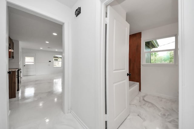 5419 N Crooked Creek Dr, Houston, TX 77017 - hallway with plenty of natural light and recessed lighting