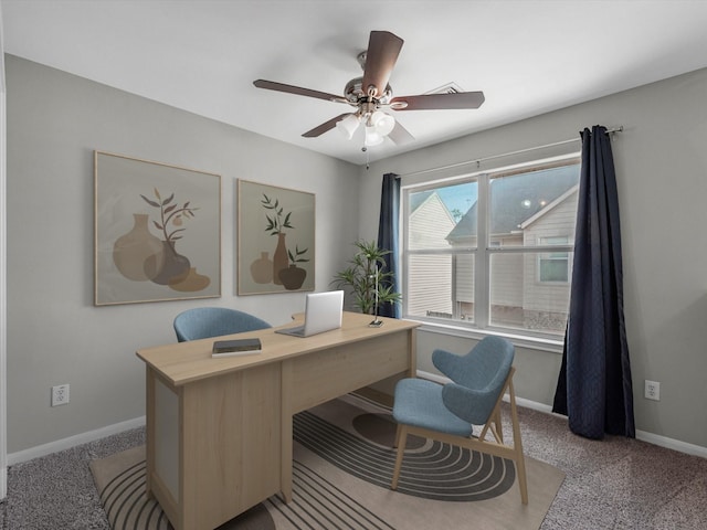 2234 Naomi St, Houston, TX 77054 - office space featuring light colored carpet, ceiling fan, and baseboards