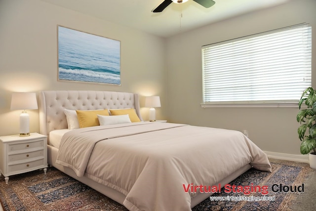 14103 Owens Rd, Houston, TX 77095 - bedroom with baseboards and a ceiling fan