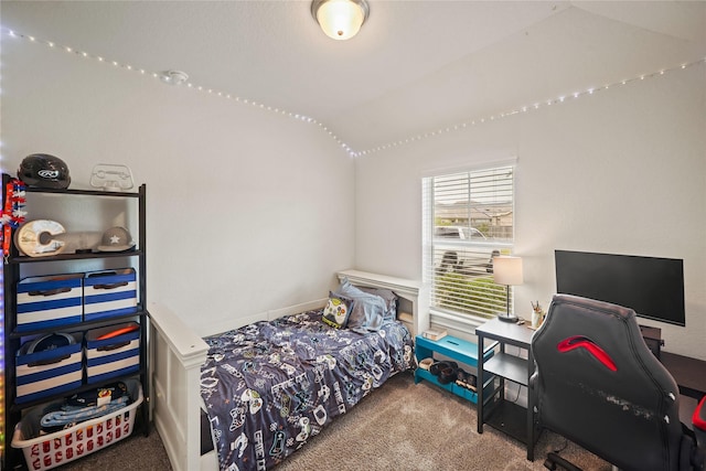 11607 Brookside Arbor Ln, Richmond, TX 77406 - bedroom with vaulted ceiling, carpet, and an office area