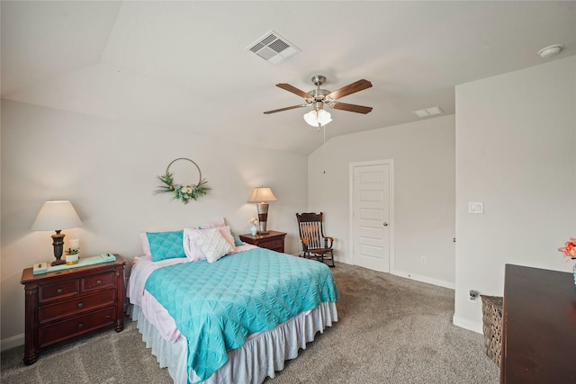 11607 Brookside Arbor Ln, Richmond, TX 77406 - carpeted bedroom featuring baseboards, a ceiling fan, and vaulted ceiling
