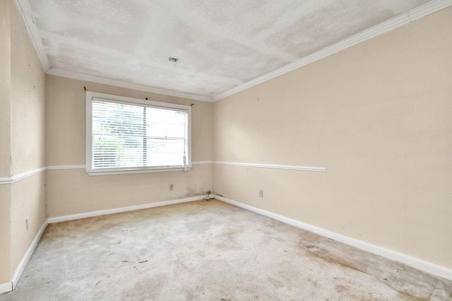 203 Kirkaldy Dr, Houston, TX 77015 - empty room featuring ornamental molding, carpet, baseboards, and a textured ceiling