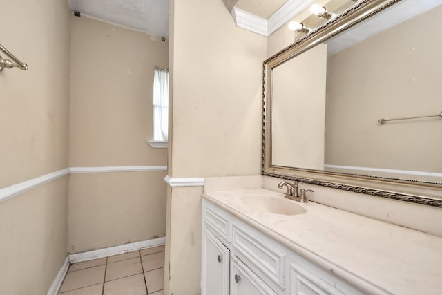 203 Kirkaldy Dr, Houston, TX 77015 - bathroom with vanity, tile patterned flooring, and baseboards