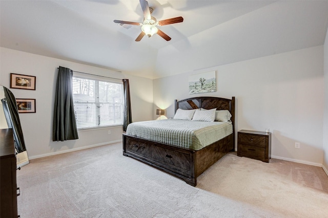 16715 Peralta Bay Cir, Crosby, TX 77532 - carpeted bedroom with baseboards, ceiling fan, and vaulted ceiling