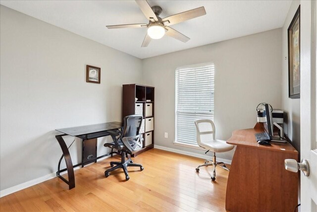 4138 Willow Bend Ln, Port Arthur, TX 77642 - office space featuring light wood finished floors, baseboards, and ceiling fan