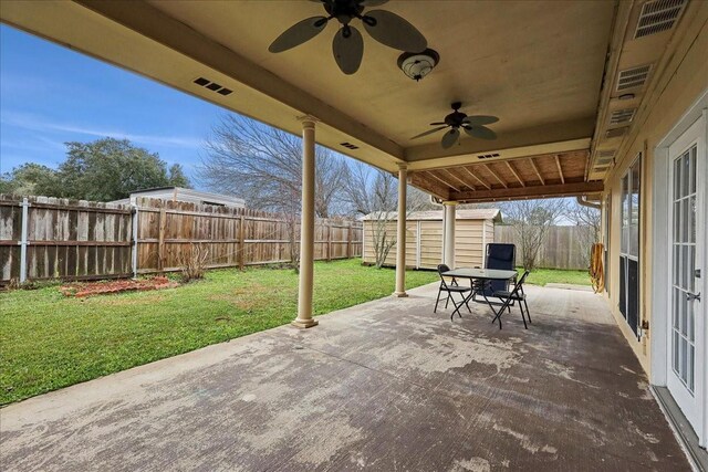 4138 Willow Bend Ln, Port Arthur, TX 77642 - view of patio / terrace featuring a ceiling fan