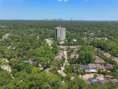 201 Vanderpool Ln Unit 118, Houston, TX 77024 - aerial view of a heavily wooded area