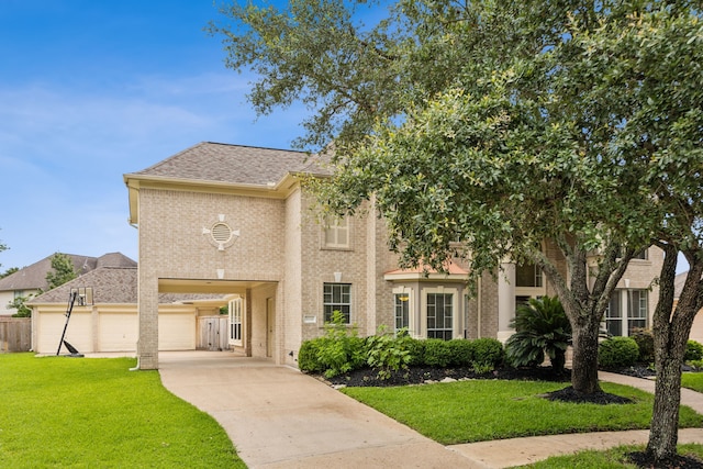 5539 Emerald Pointe Ct, Sugar Land, TX 77479 - view of front of property featuring a front lawn, driveway, and brick siding
