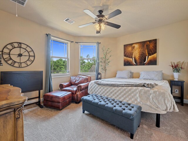 17611 Bear River Ln, Humble, TX 77346 - carpeted bedroom with a ceiling fan and baseboards