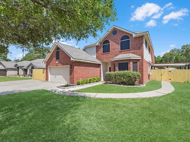 3106 Lake Breeze Ln, Crosby, TX 77532 - traditional home featuring brick siding, concrete driveway, a garage, and a gate