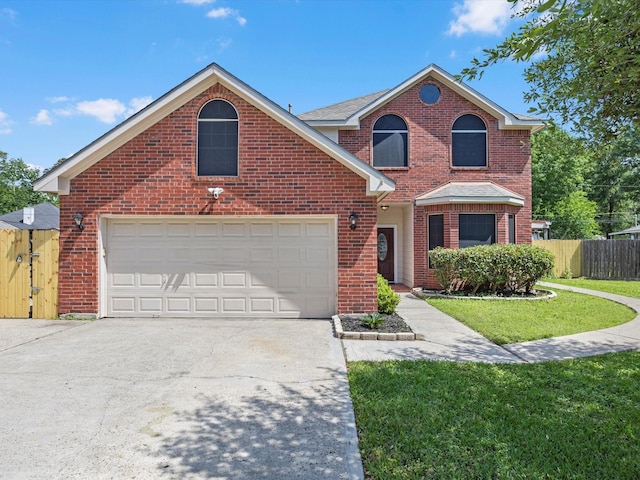 3106 Lake Breeze Ln, Crosby, TX 77532 - traditional-style home featuring brick siding, concrete driveway, and an attached garage