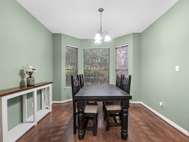 3106 Lake Breeze Ln, Crosby, TX 77532 - dining room with a chandelier, baseboards, and wood finished floors