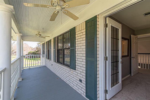 17631 Huffmeister Rd, Cypress, TX 77429 - covered porch with a ceiling fan
