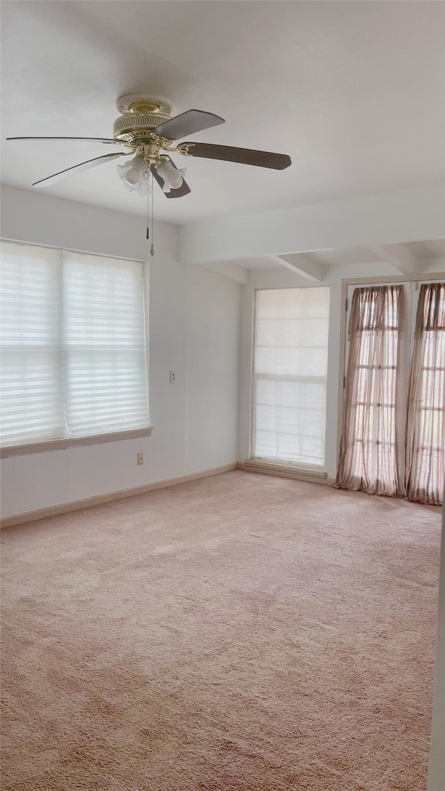 10214 Moorberry Ln, Houston, TX 77043 - empty room with ceiling fan, carpet floors, and baseboards