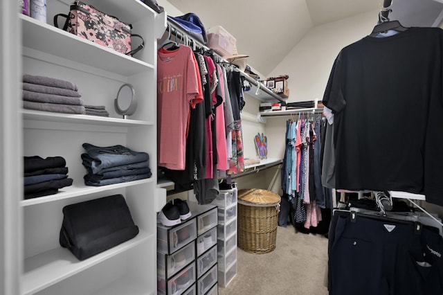 3909 Aspen Dr, Montgomery, TX 77356 - spacious closet featuring carpet floors and vaulted ceiling