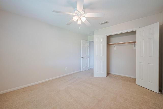 2311 Foster Leaf Ct, Richmond, TX 77406 - unfurnished bedroom featuring light carpet, a closet, and a ceiling fan