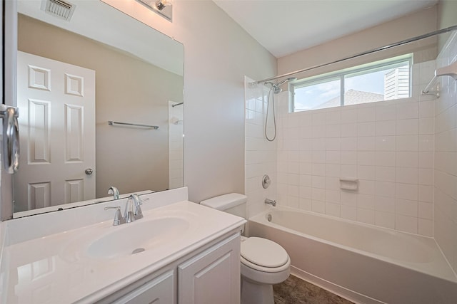 2311 Foster Leaf Ct, Richmond, TX 77406 - bathroom with shower / washtub combination, vanity, and tile patterned floors