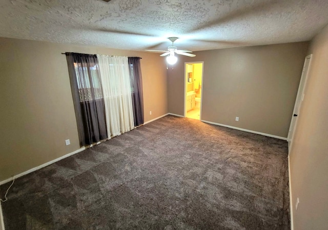 3135 Apple Dr, Missouri City, TX 77459 - carpeted empty room with a textured ceiling and a ceiling fan