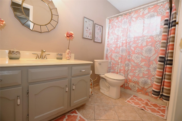 3135 Apple Dr, Missouri City, TX 77459 - full bathroom featuring tile patterned flooring, vanity, and curtained shower
