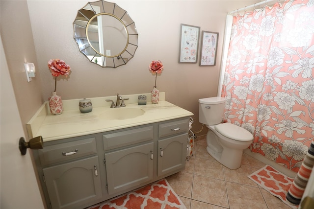 3135 Apple Dr, Missouri City, TX 77459 - full bath with vanity, tile patterned floors, and curtained shower