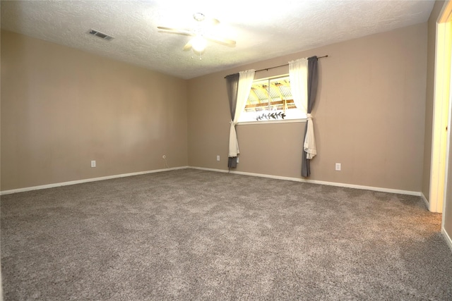 3135 Apple Dr, Missouri City, TX 77459 - unfurnished room with a textured ceiling, carpet flooring, and a ceiling fan