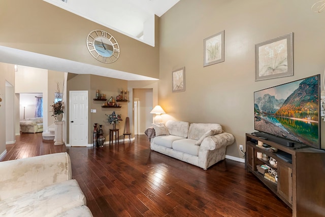 17131 Valley Palms Dr, Spring, TX 77379 - living area featuring hardwood / wood-style floors and high vaulted ceiling