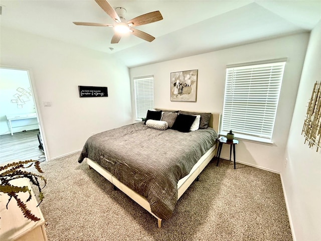 24446 Elmwood Falls Dr, Spring, TX 77373 - bedroom featuring baseboards, carpet, and a ceiling fan