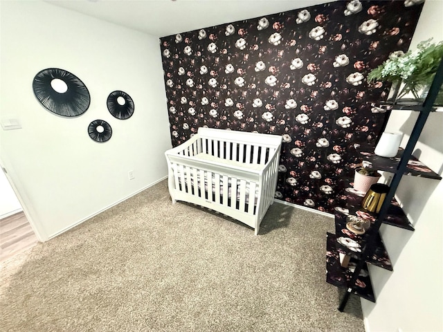 24446 Elmwood Falls Dr, Spring, TX 77373 - bedroom with carpet flooring, a nursery area, and baseboards