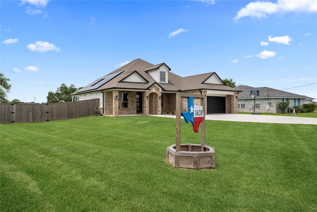 1420 Palomino Trl, Angleton, TX 77515 - view of front of property with driveway, brick siding, an attached garage, and roof with shingles