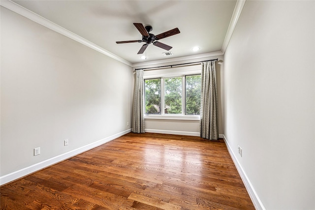 5311 Indigo St, Houston, TX 77096 - unfurnished room with crown molding, wood finished floors, ceiling fan, and recessed lighting
