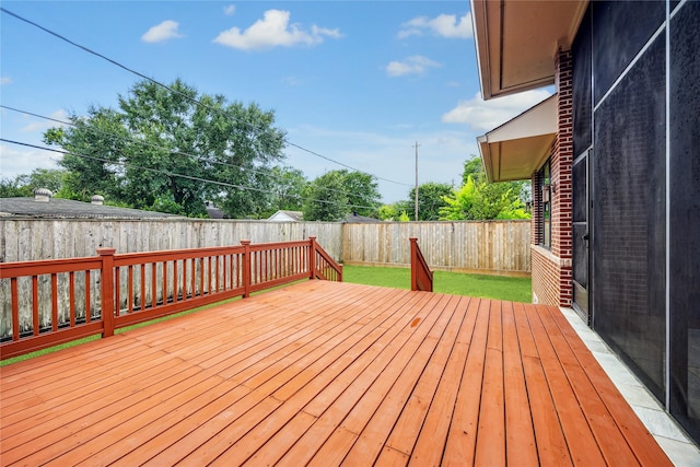 5311 Indigo St, Houston, TX 77096 - wooden terrace featuring a fenced backyard