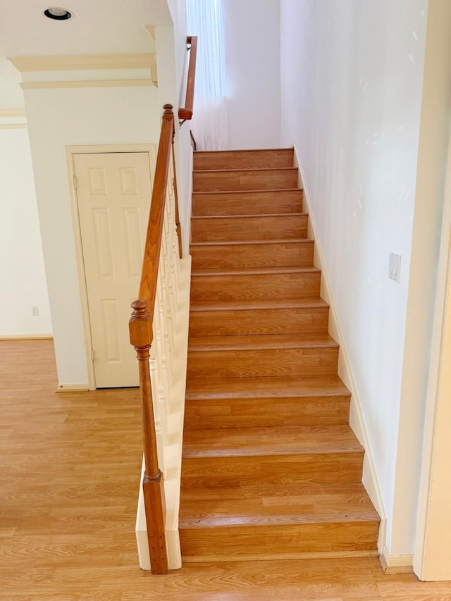 11442 Galbreath Dr, Houston, TX 77066 - stairway featuring wood finished floors and baseboards
