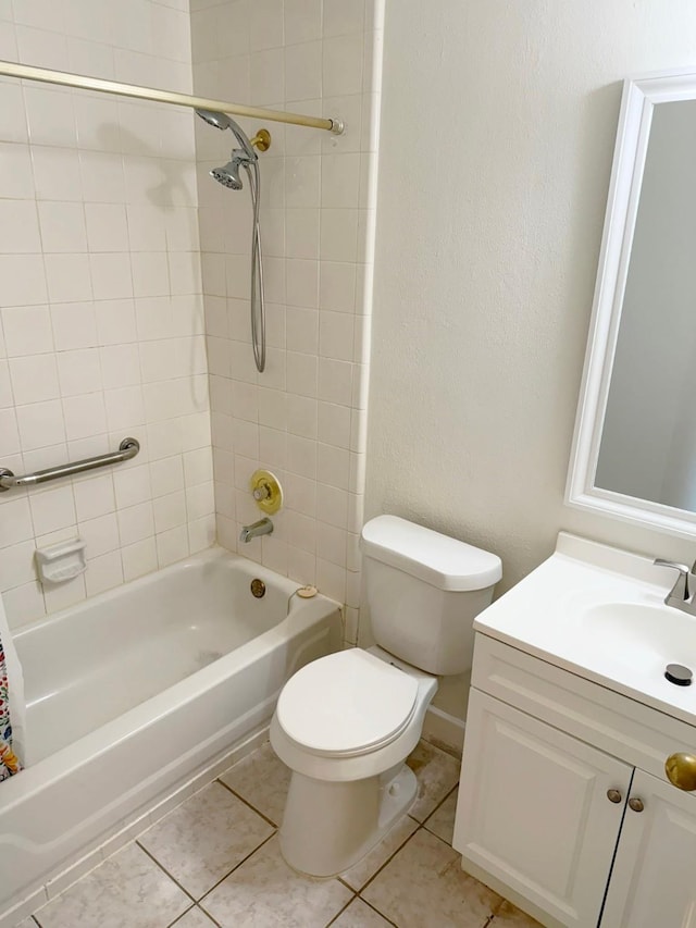 11442 Galbreath Dr, Houston, TX 77066 - full bathroom with vanity, toilet, tub / shower combination, and tile patterned flooring