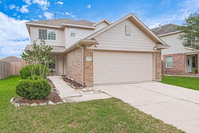 6623 Haven Forest Ln, Richmond, TX 77469 - traditional-style home with brick siding, concrete driveway, roof with shingles, and an attached garage
