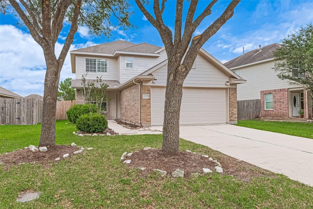 6623 Haven Forest Ln, Richmond, TX 77469 - traditional-style home with brick siding, concrete driveway, a garage, and roof with shingles