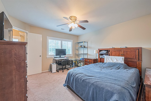 6623 Haven Forest Ln, Richmond, TX 77469 - carpeted bedroom with an office area, a ceiling fan, and baseboards